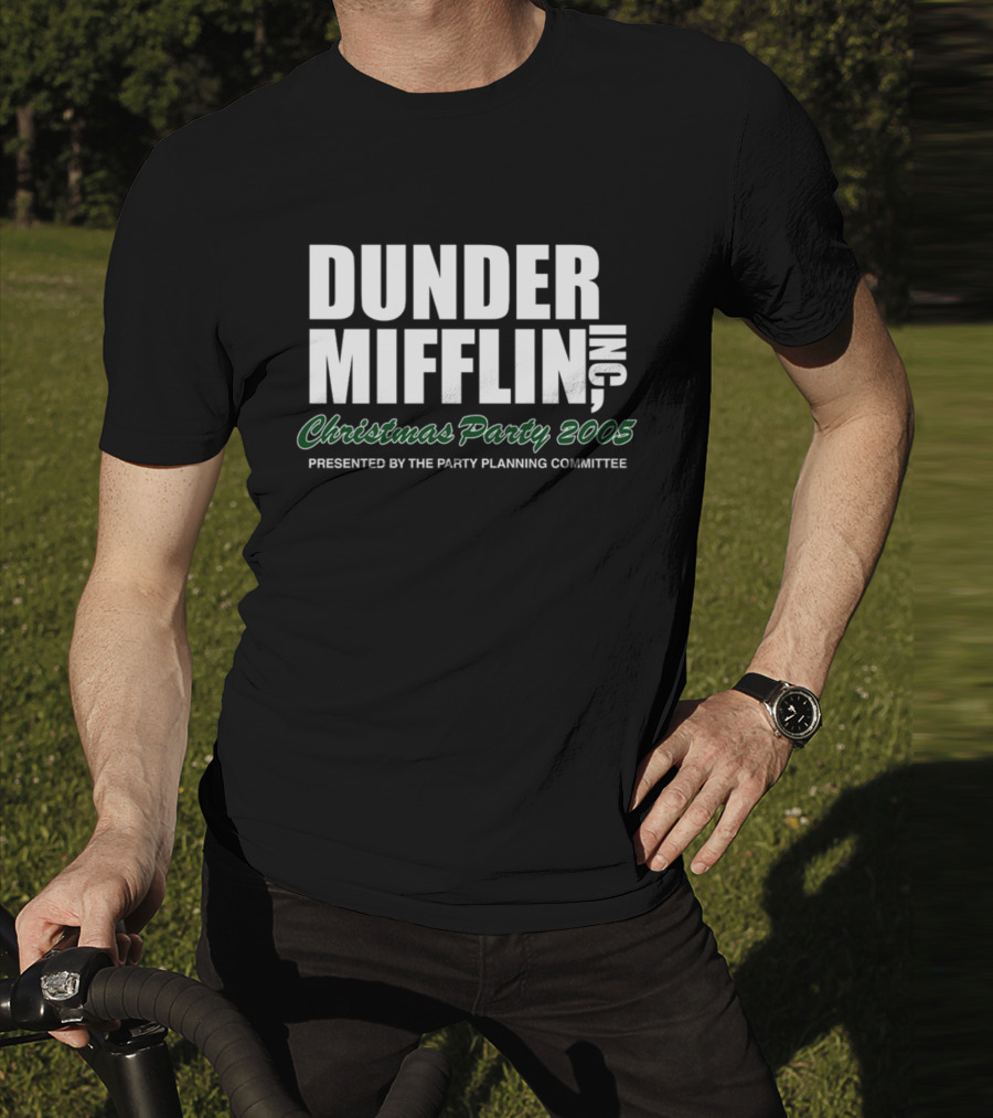 Dunder Mifflin Inc Christmas Party 2005 Presented By The Party Planning Committee Office Event T-Shirt