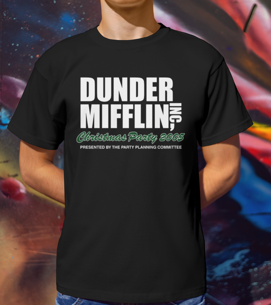 Dunder Mifflin Inc Christmas Party 2005 Presented By The Party Planning Committee Office Event T-Shirt