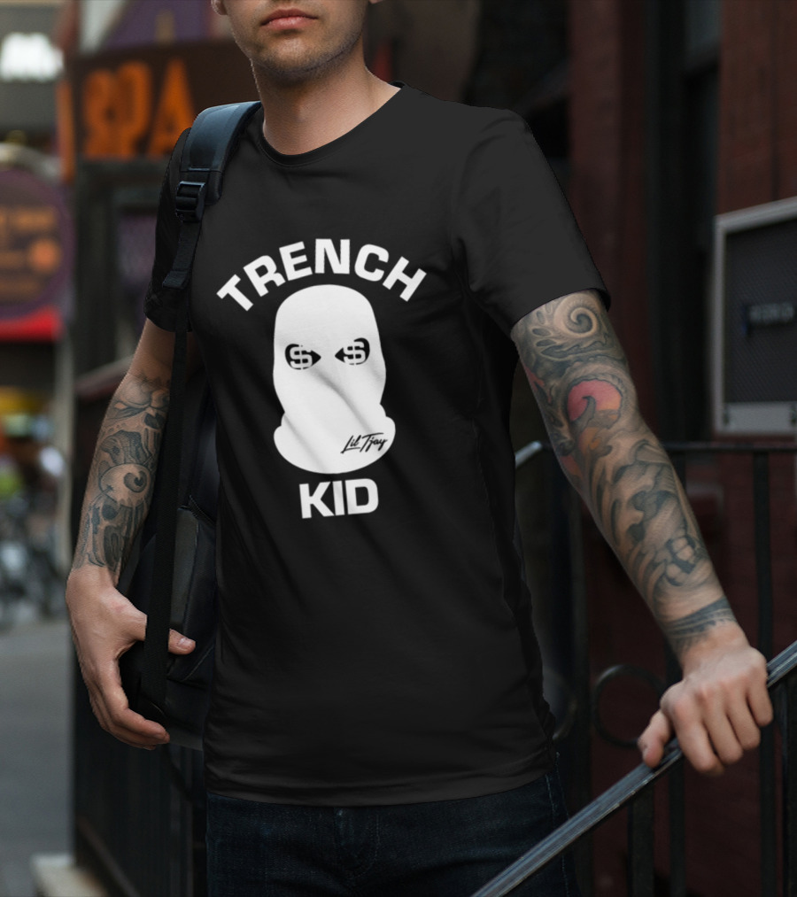 Lil Tray Trench Kid Balaclava Money Eyes T-Shirt