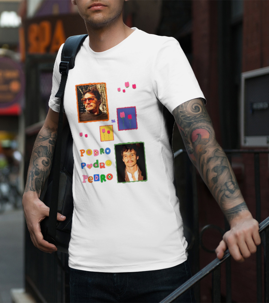 Buggirl200 Pedro Pedro Pedro Colorful Portrait And Tulips T-Shirt