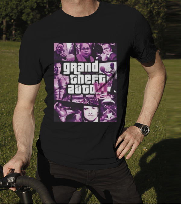 Grand Theft Auto VI Six Galleryno8 Purple Collage T-Shirt
