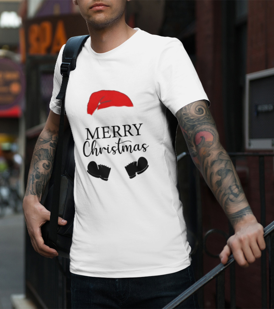 Merry Christmas Svg Santa Hat And Boots Softstyle V-Neck T-Shirt