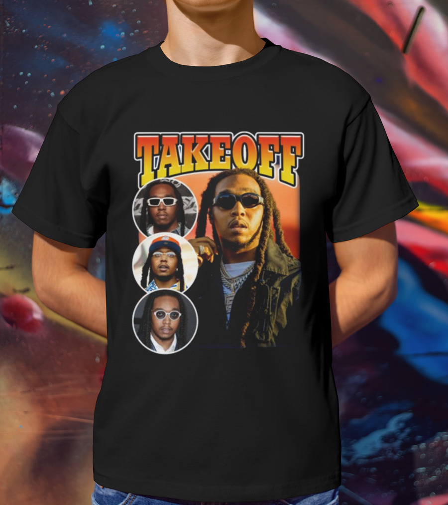 Takeoff Migos Rapper Tribute Collage T-Shirt