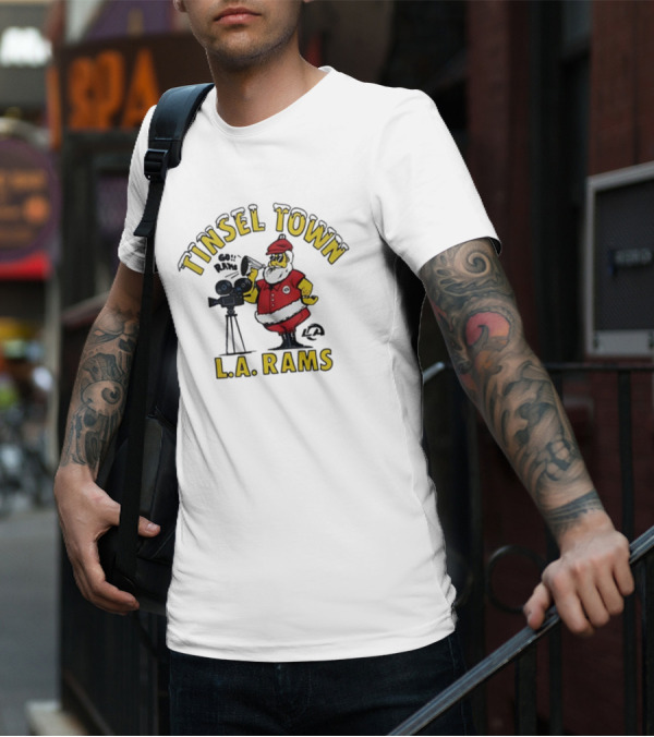 Tinsel Town L.A. Rams Santa Christmas T-Shirt