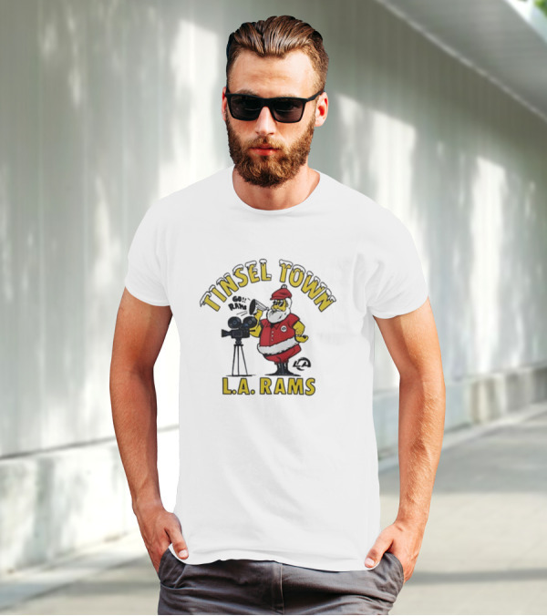 Tinsel Town L.A. Rams Santa Christmas T-Shirt