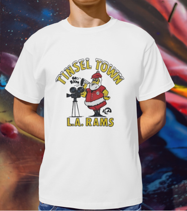 Tinsel Town L.A. Rams Santa Christmas T-Shirt