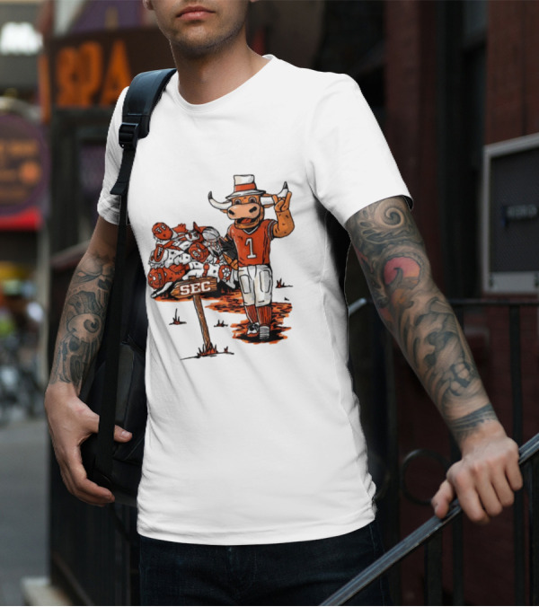Longhorn Mascot SEC Conference Champs Drawing T-Shirt