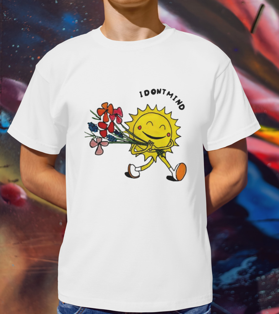 Idontmind Sunshine Carrying Colorful Flowers T-Shirt