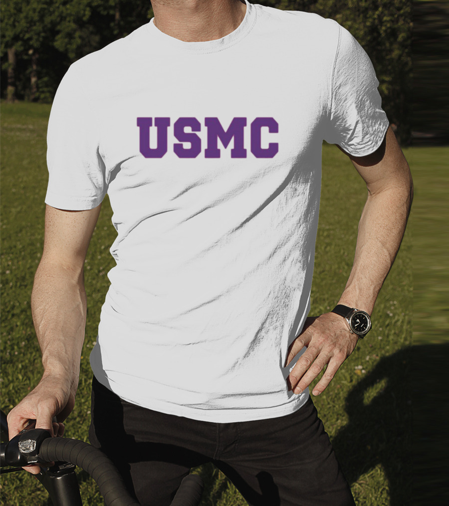James Carville USMC Purple Bold Letters T-Shirt