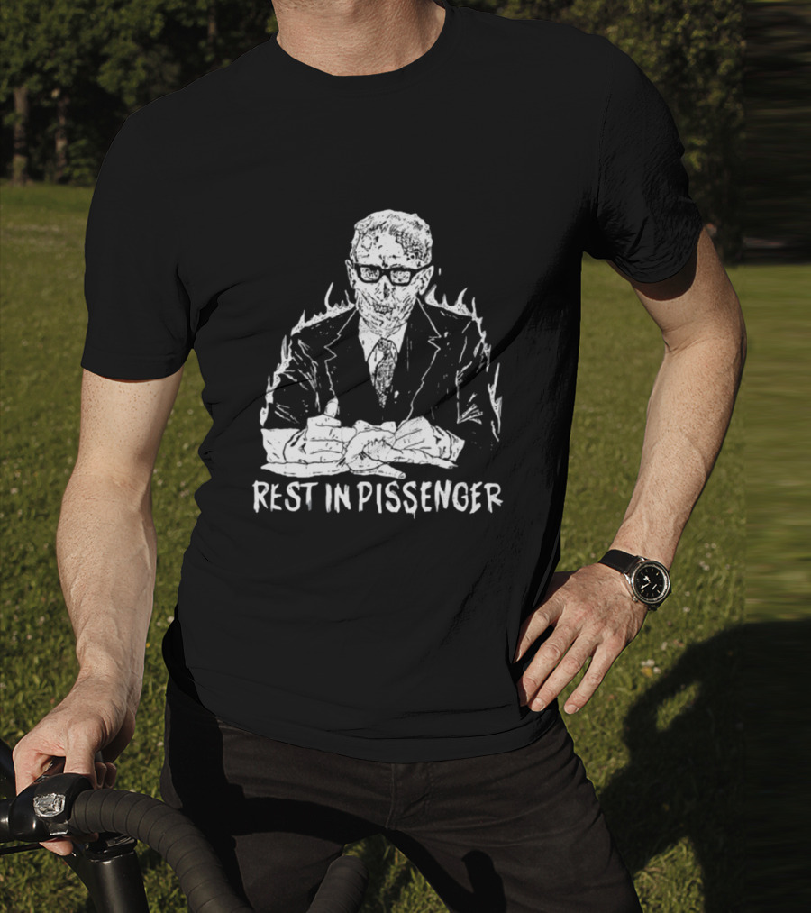 Punkwithacamera Rest In Pissenger Skeleton Suit Flames T-Shirt