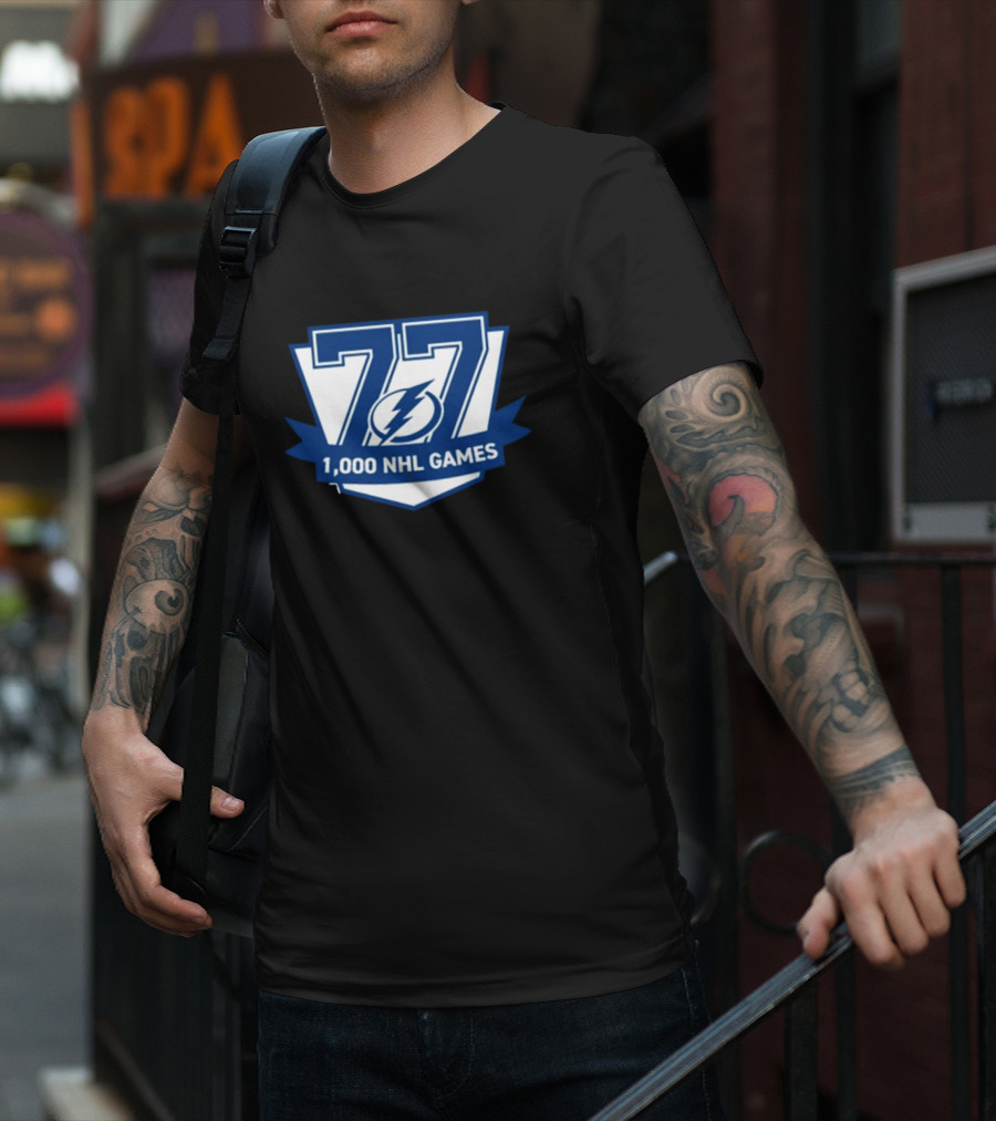 Gabby Shirley Victor Hedman 77 1,000 NHL Games T-Shirt