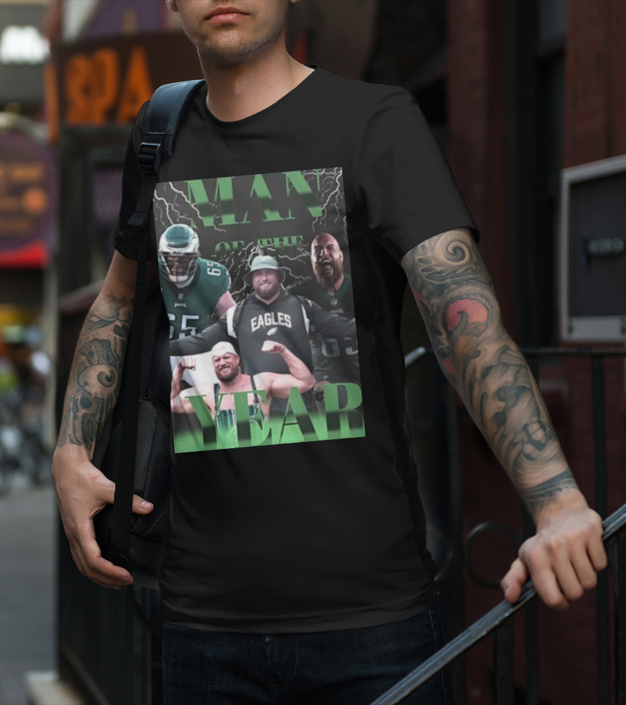 Man Of The Year Eagles Lane Johnson Player T-Shirt