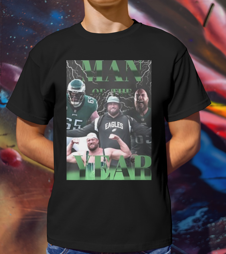Man Of The Year Eagles Lane Johnson Player T-Shirt