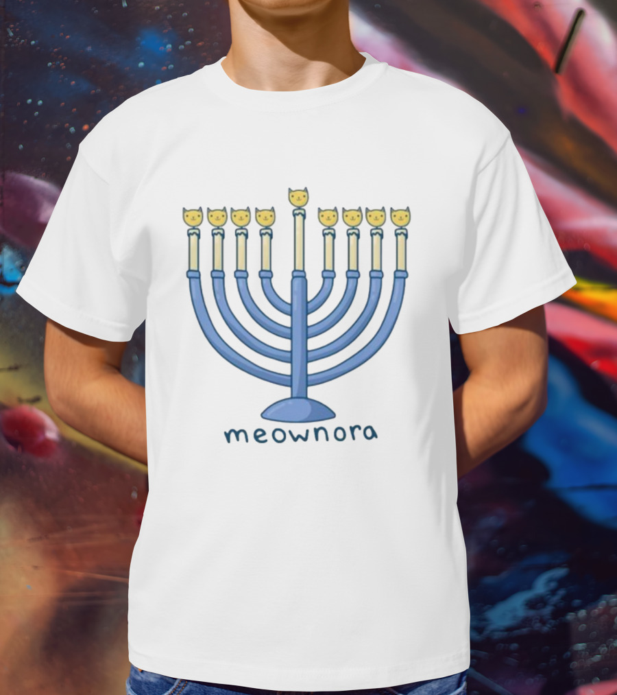 Meownora Cat Menorah Candleholder T-Shirt