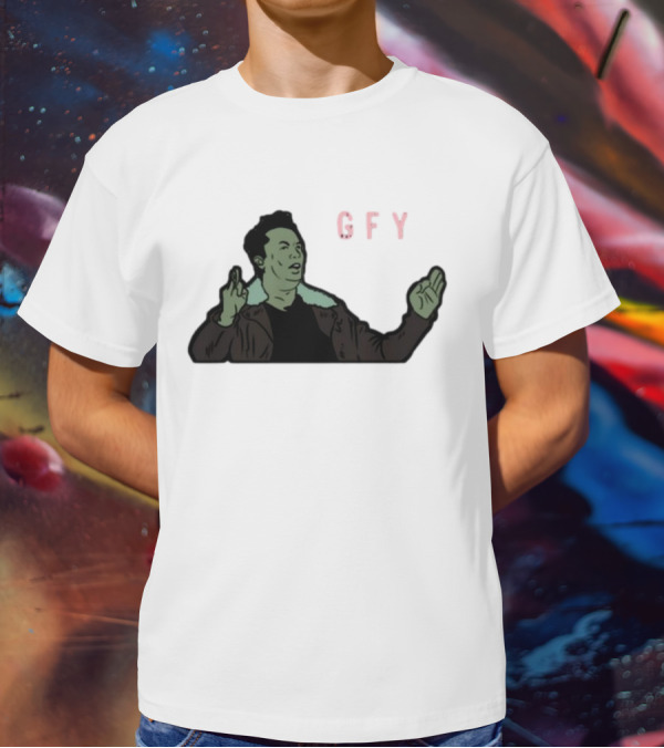 Elon Musk GFY Iconic Gesture Satirical Meme T-Shirt