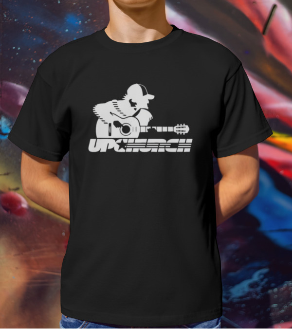 Upchurch Acoustic Guitar Player Silhouette With Star Text T-Shirt