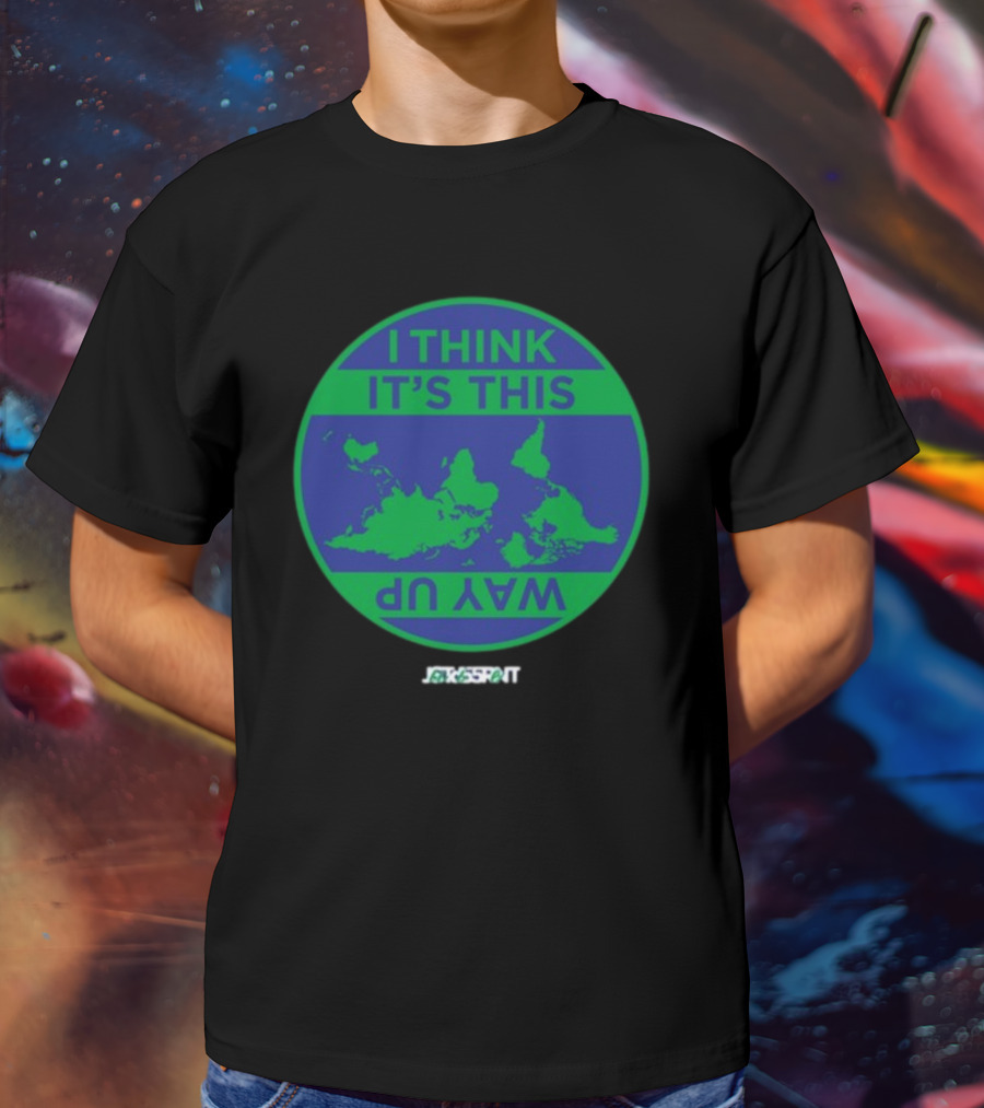 Jacksprat I Think It's This Way Up Green Blue Map T-Shirt
