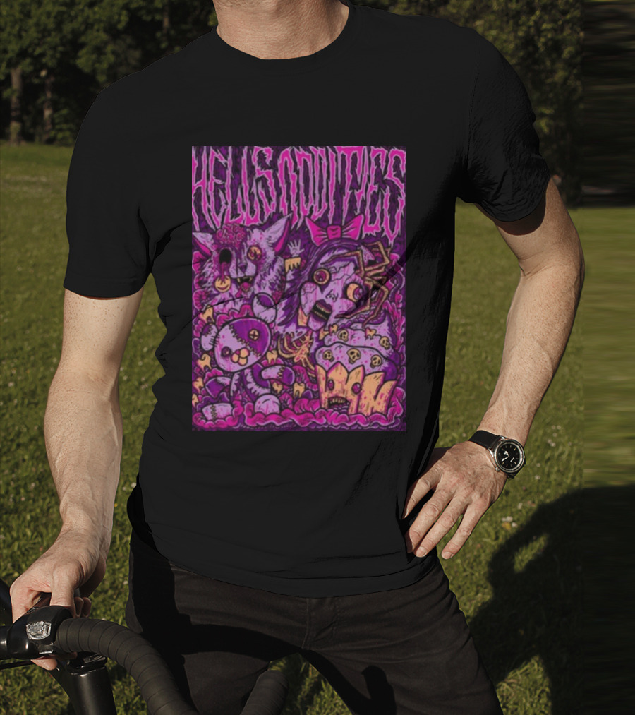 Hells Oddities Creepy Doll Zombie Cupcake Cat Monster Bits N' Pieces T-Shirt