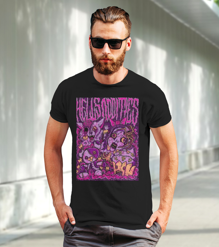 Hells Oddities Creepy Doll Zombie Cupcake Cat Monster Bits N' Pieces T-Shirt