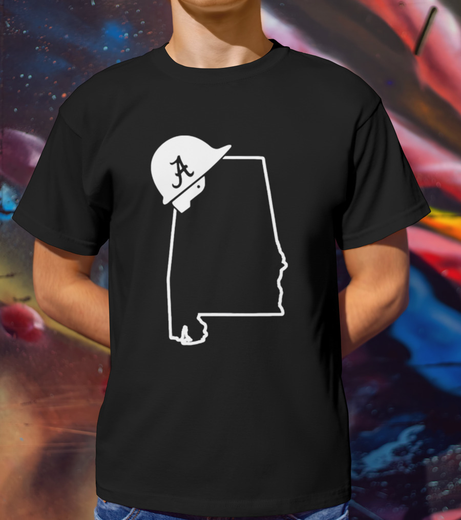 Alabama State Outline With Safety Helmet Featuring A T-Shirt