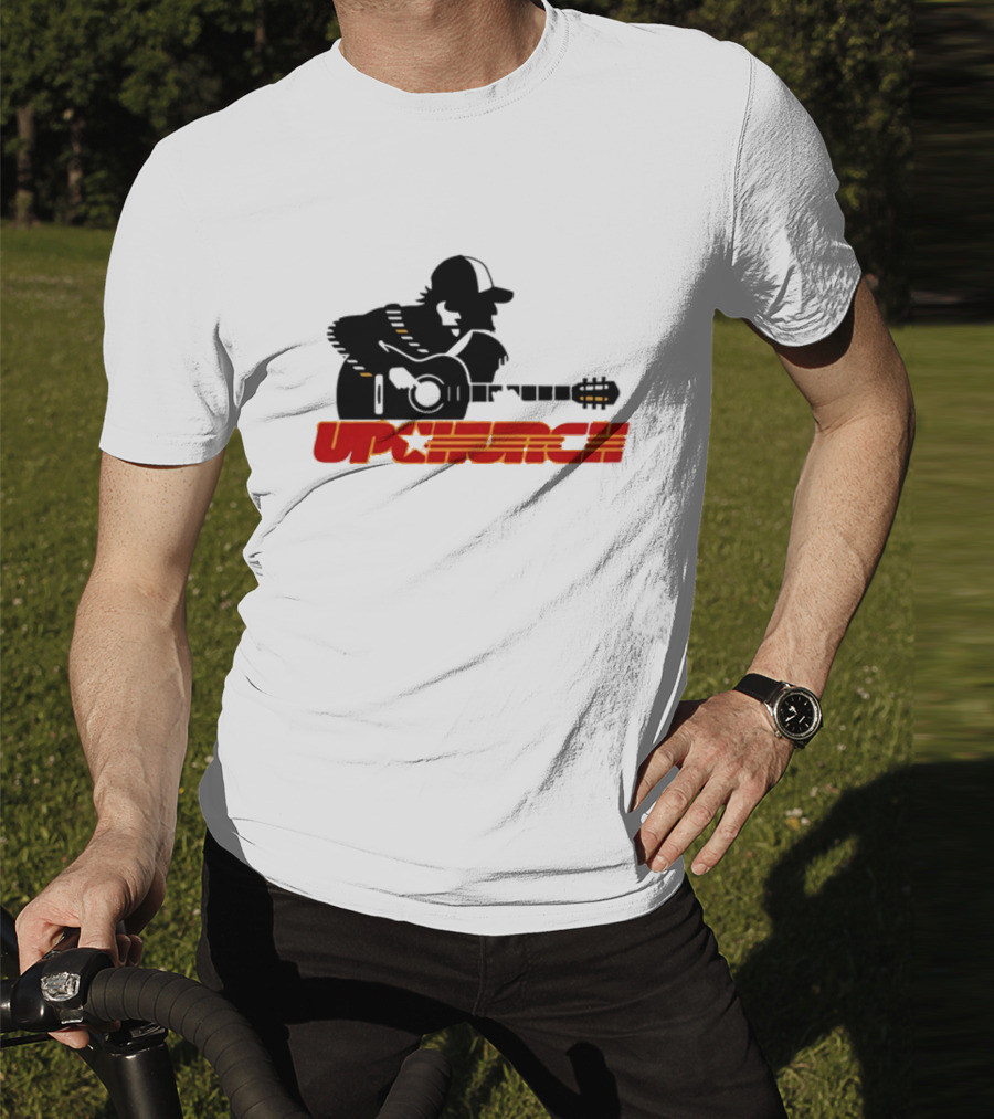 Upchurch Yellow Black Red Silhouette Guitar Player T-Shirt