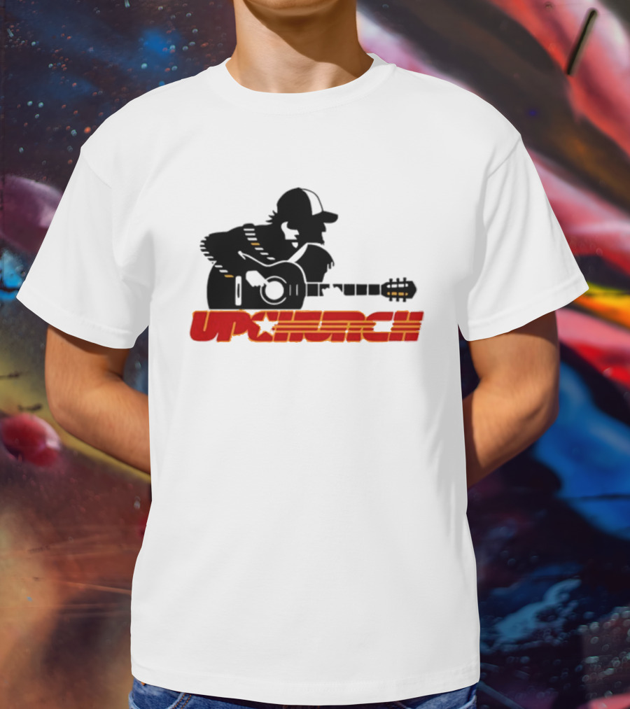 Upchurch Yellow Black Red Silhouette Guitar Player T-Shirt