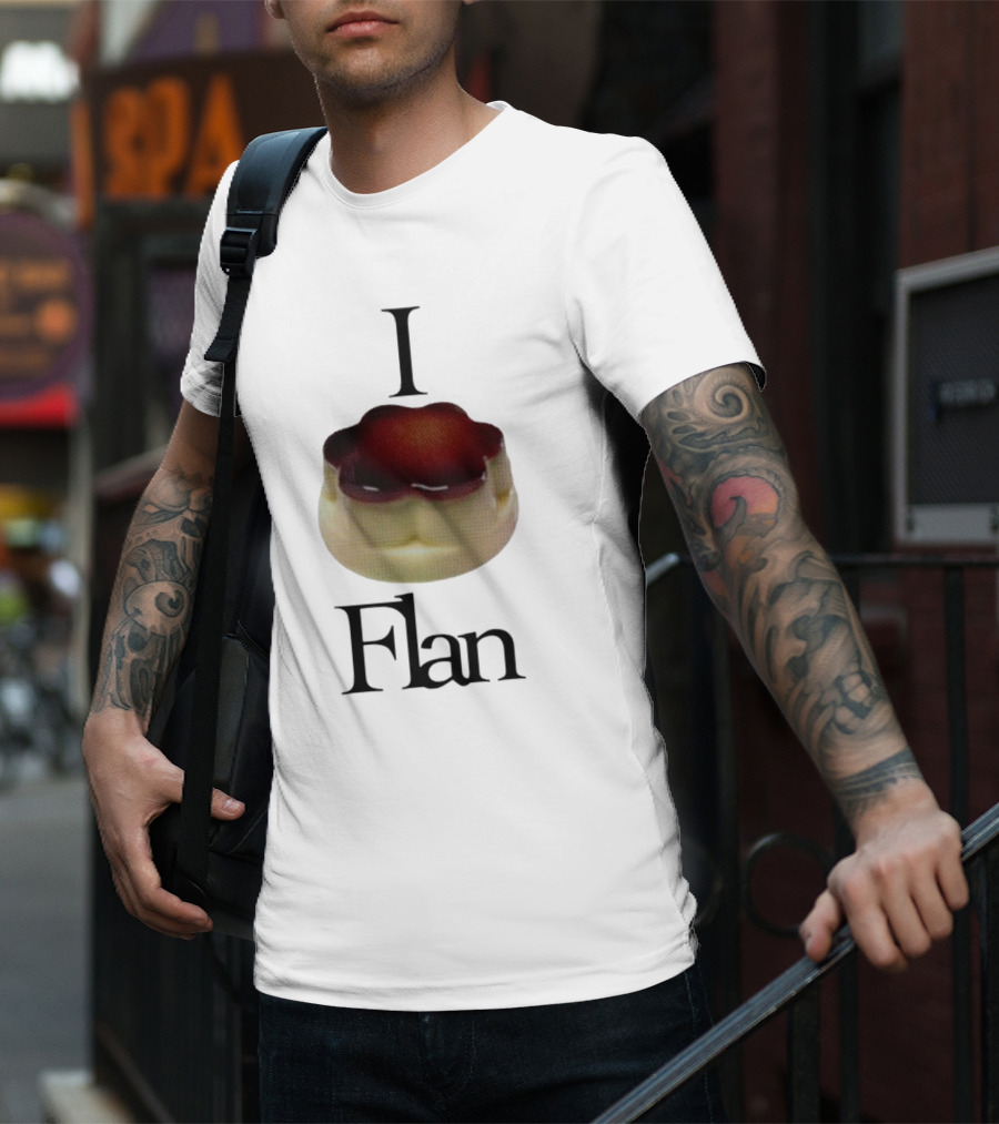 Cybermrcury I Love Flan Dessert Icon With Text Flan T-Shirt