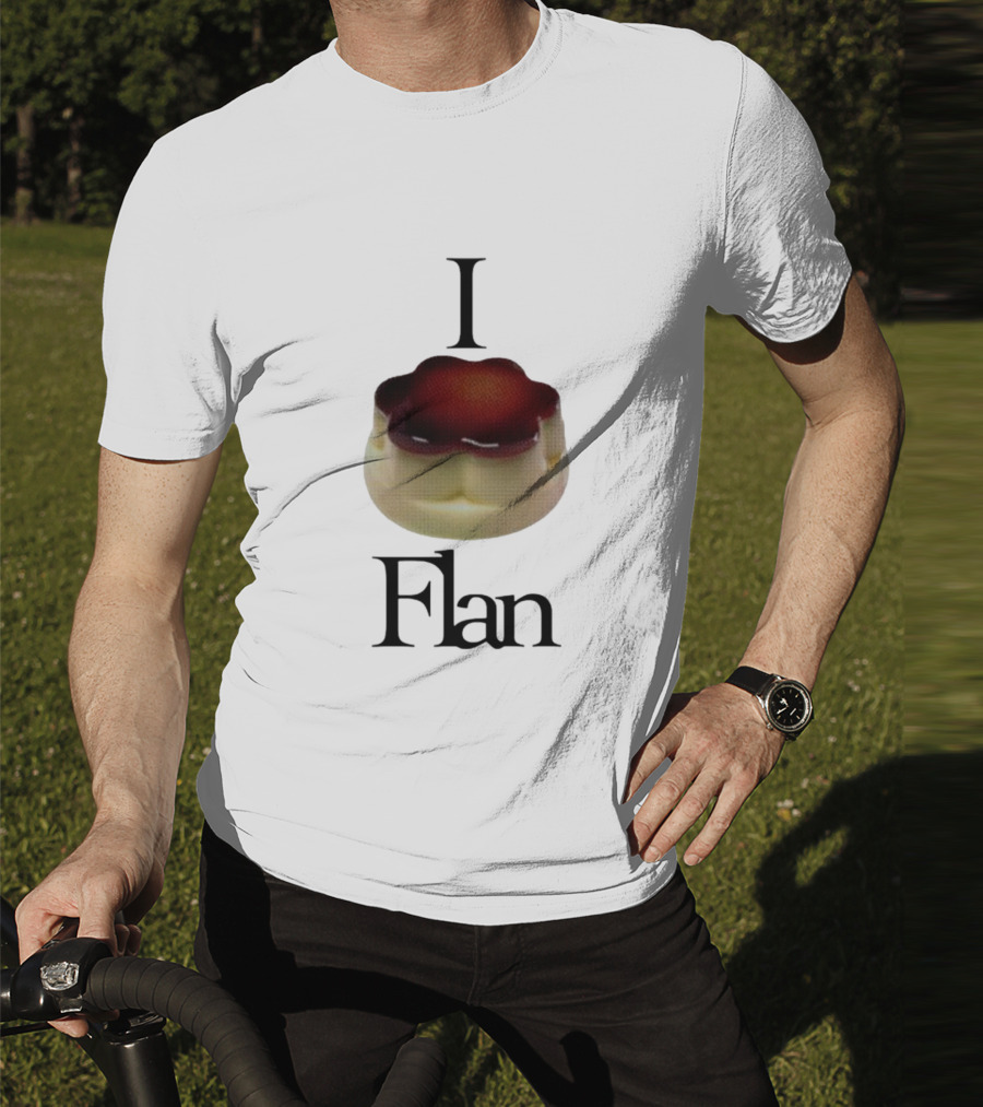 Cybermrcury I Love Flan Dessert Icon With Text Flan T-Shirt