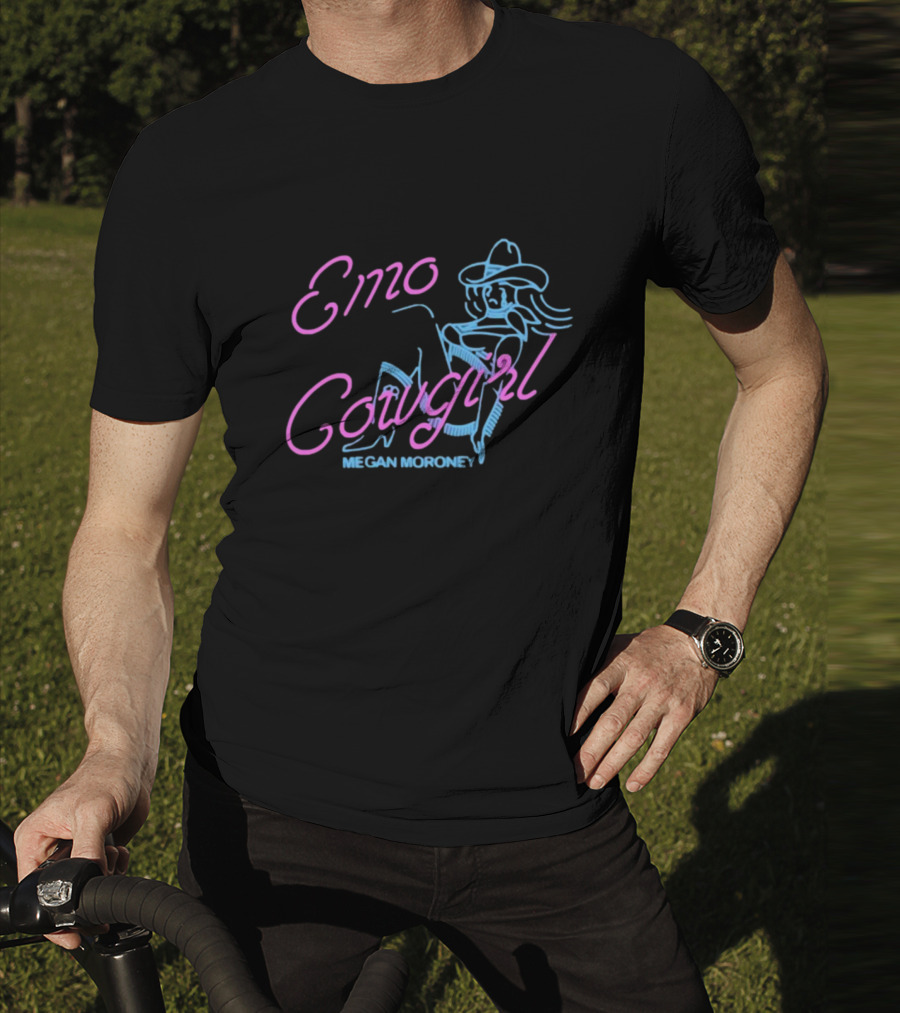 Emo Cowgirl Megan Moroney Vintage Neon Style Drawing T-Shirt
