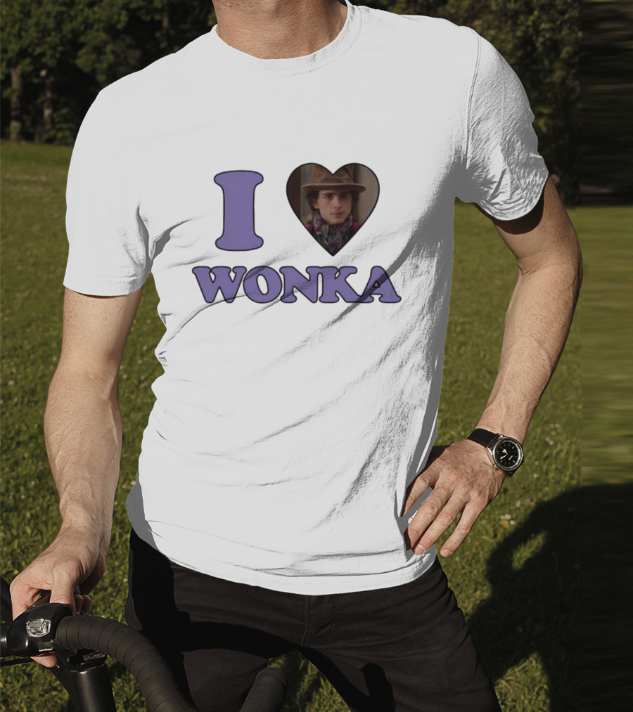Mustardyardpress I Heart Wonka Hat And Scarf Character Image T-Shirt