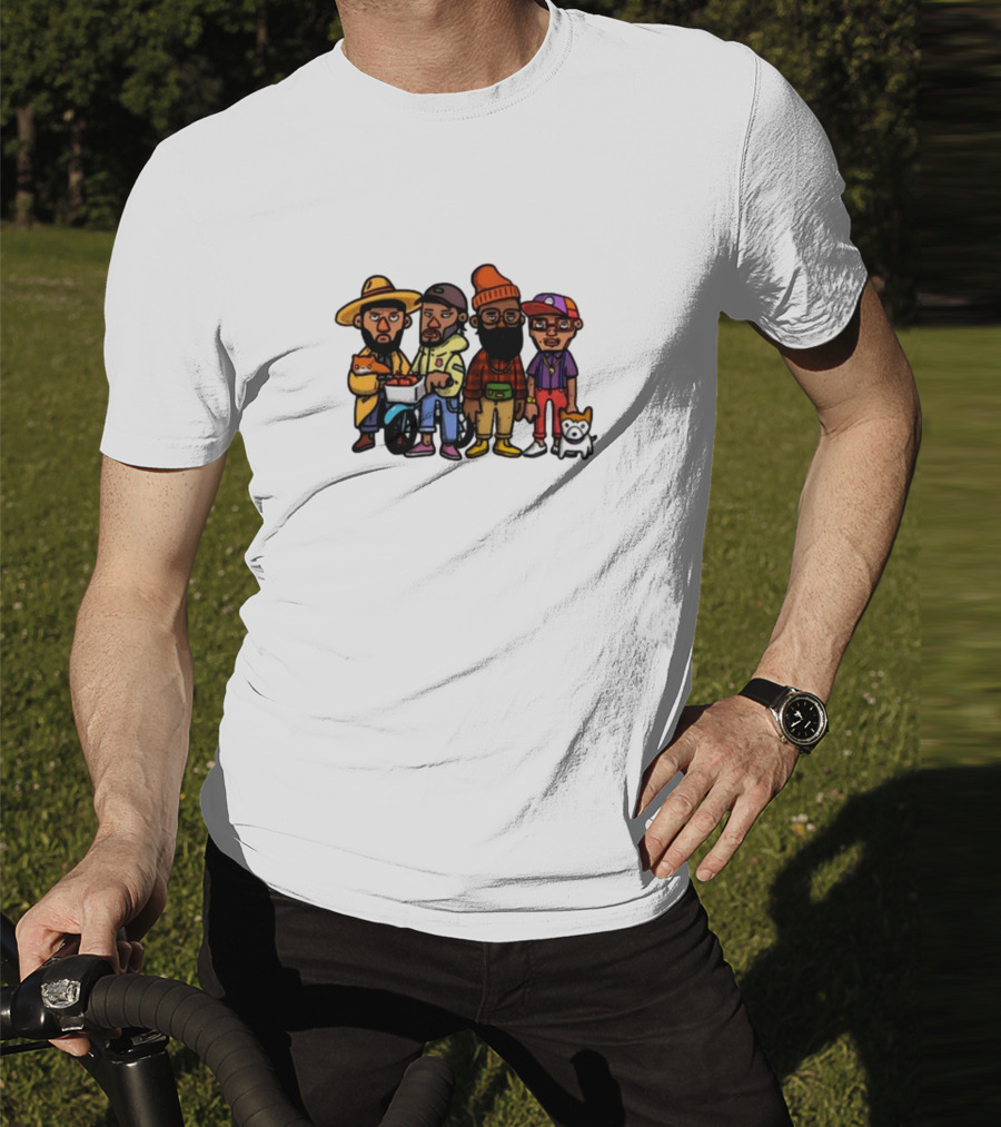 Lolwtferic Hipster Outfit Cartoon Crew With Dog T-Shirt