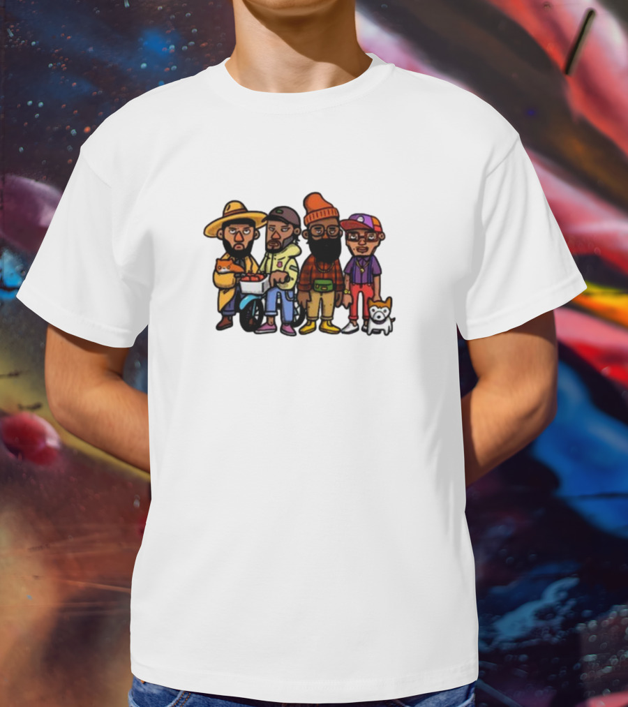 Lolwtferic Hipster Outfit Cartoon Crew With Dog T-Shirt