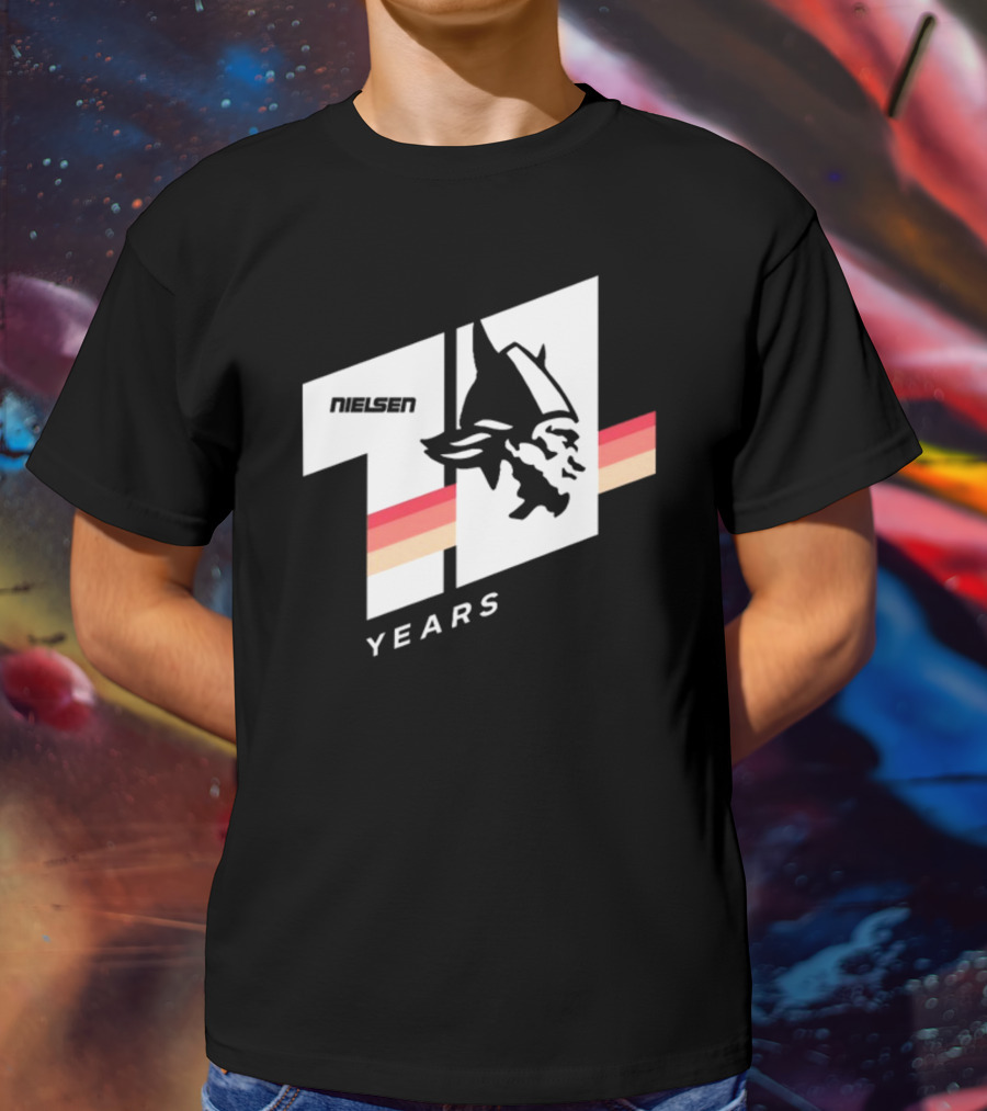 Nielsen Racing Viking Logo 71 Years Retro Stripes T-Shirt