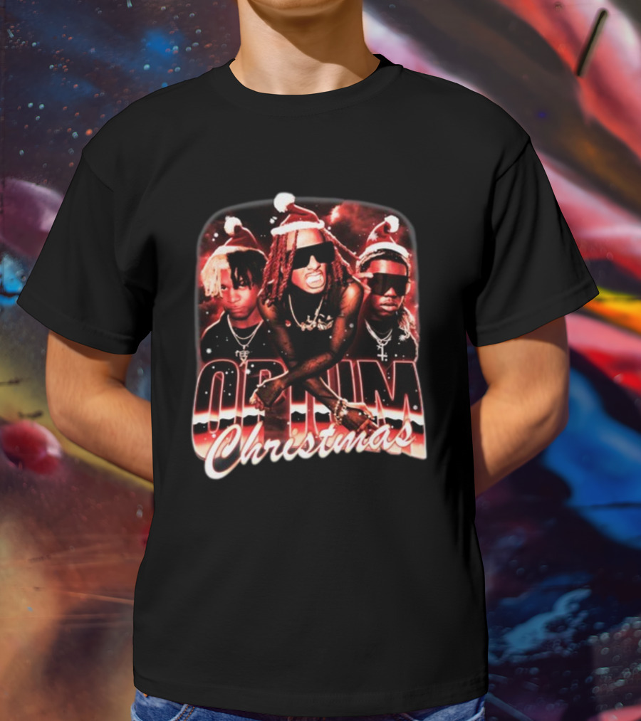 Opium Christmas Santa Hat Rap Trio T-Shirt