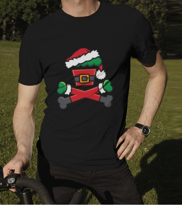 Jc Vault Grouchy Crossbones Santa Hat T-Shirt