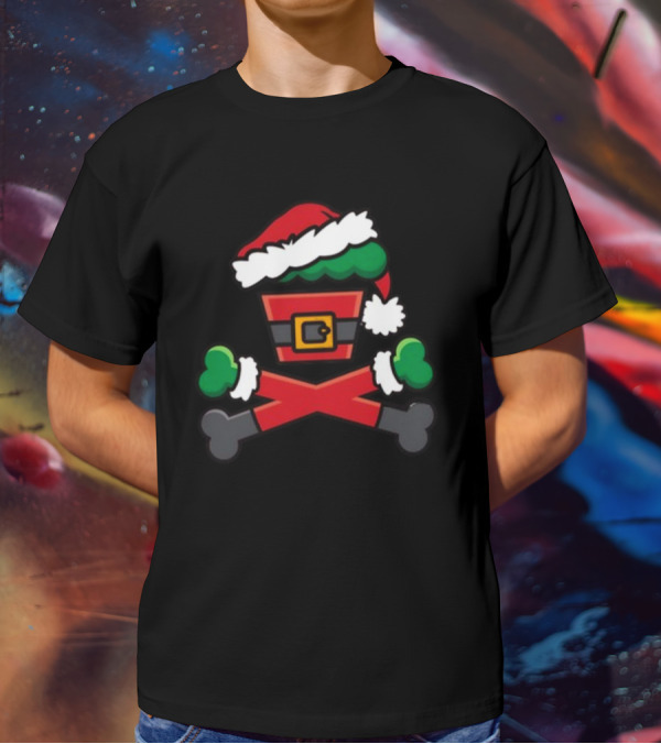 Jc Vault Grouchy Crossbones Santa Hat T-Shirt