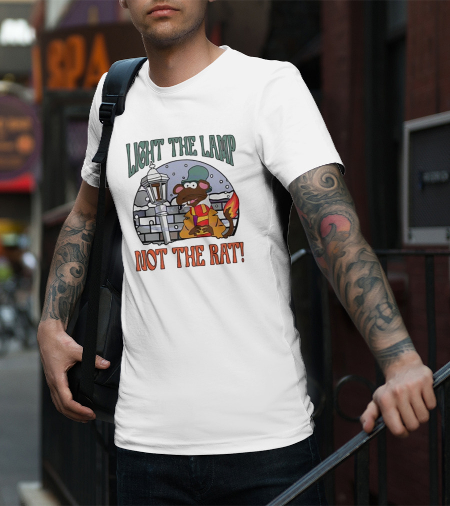 Light The Lamp Not The Rat Christmas Mouse Winter Scene T-Shirt
