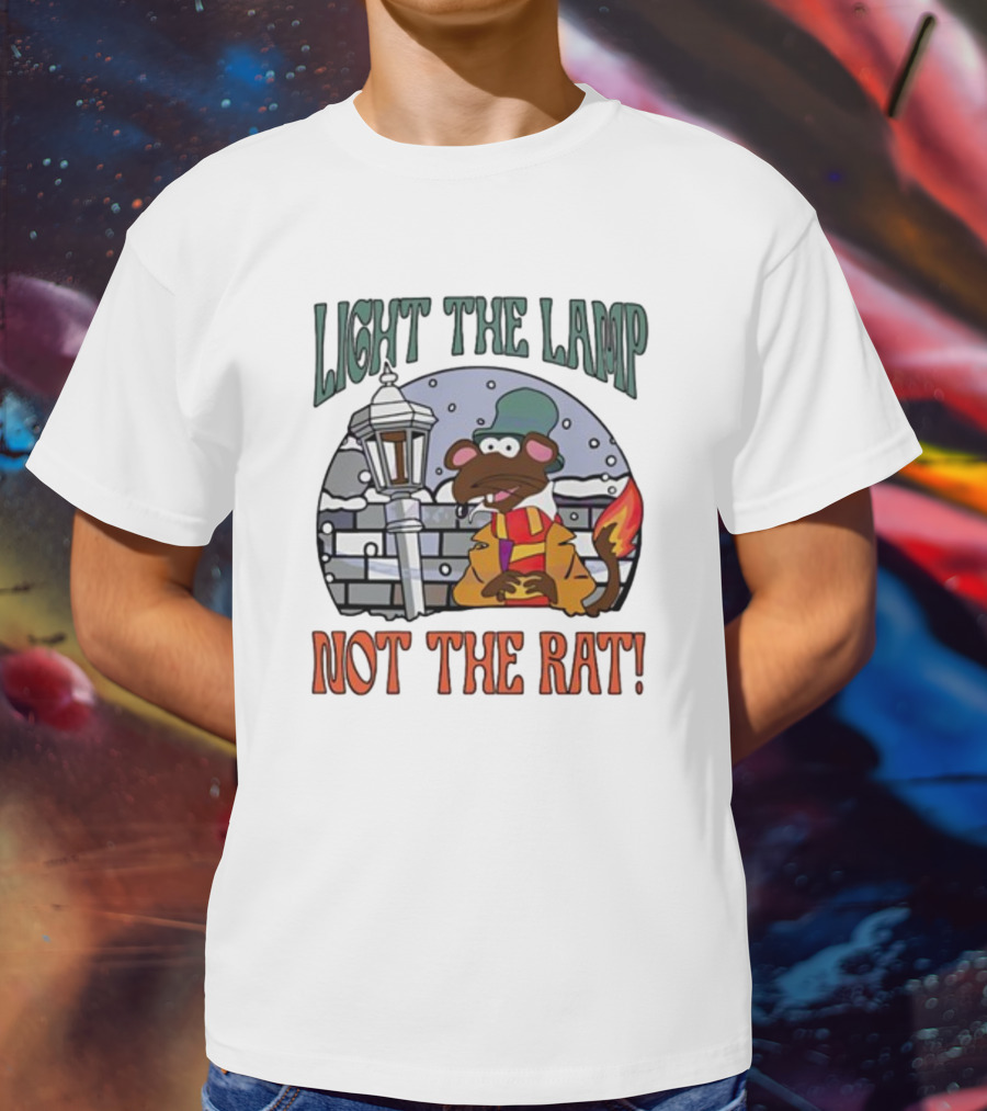 Light The Lamp Not The Rat Christmas Mouse Winter Scene T-Shirt