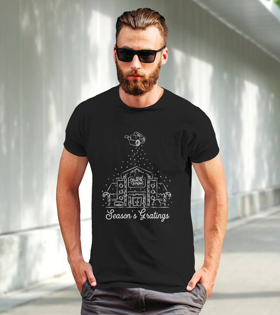 Season's Gratings Olive Garden Christmas Crewneck T-Shirt