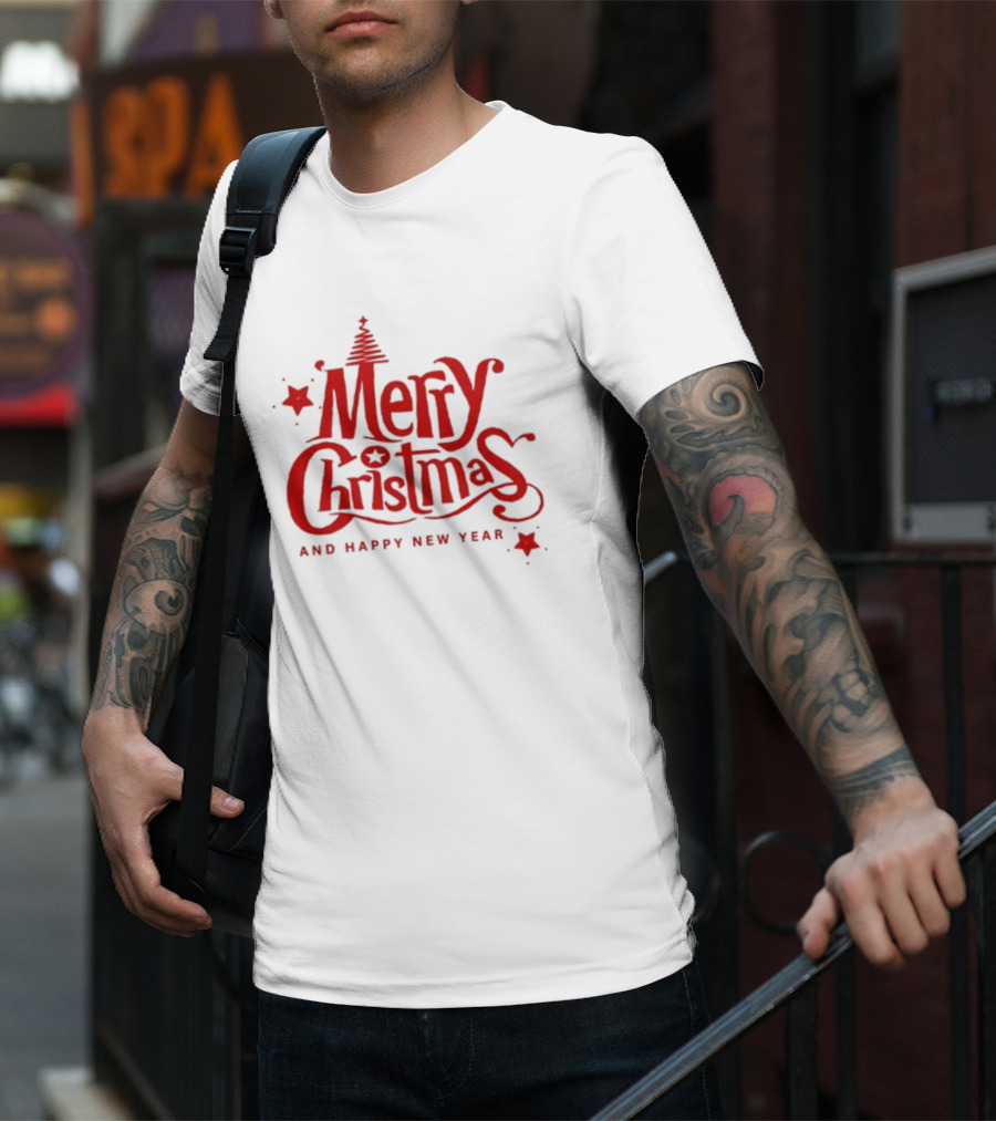 Merry Christmas And Happy New Year Tree Star T-Shirt
