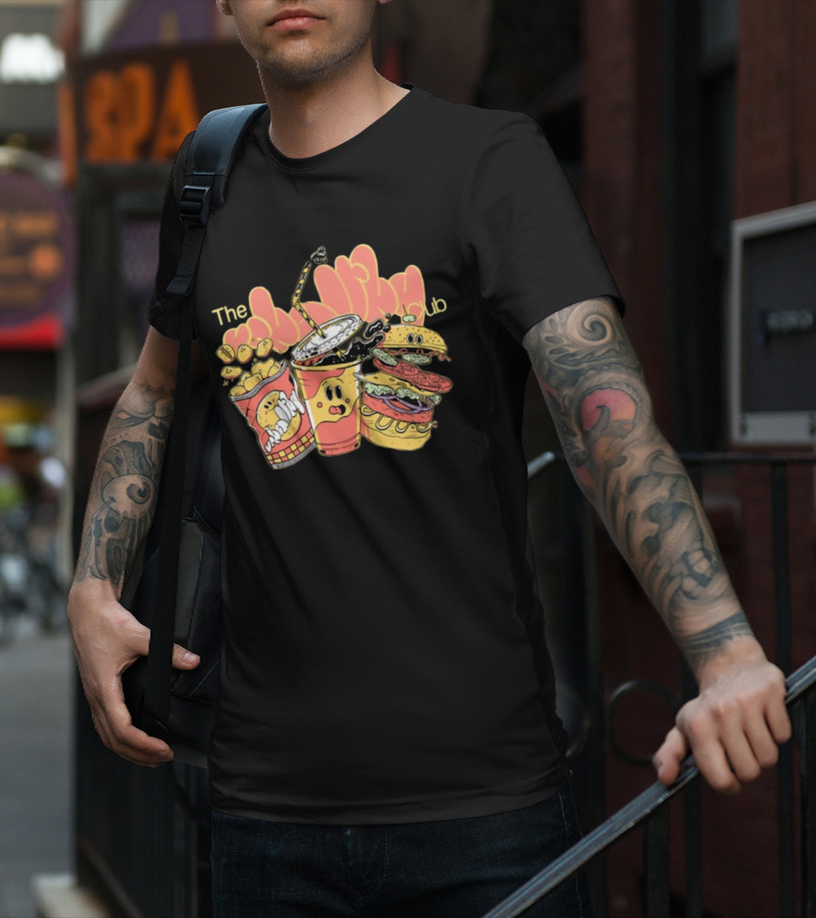 The Unhealthy Club Fast Food Cartoon Characters T-Shirt