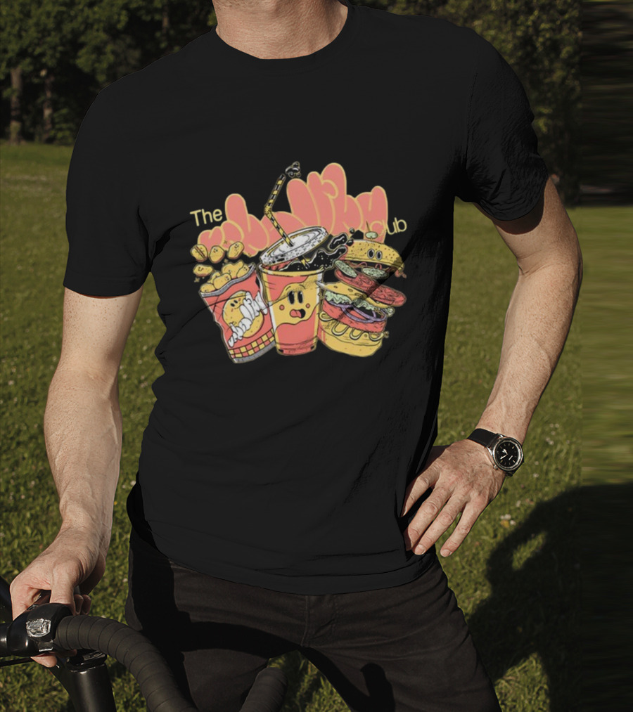 The Unhealthy Club Fast Food Cartoon Characters T-Shirt