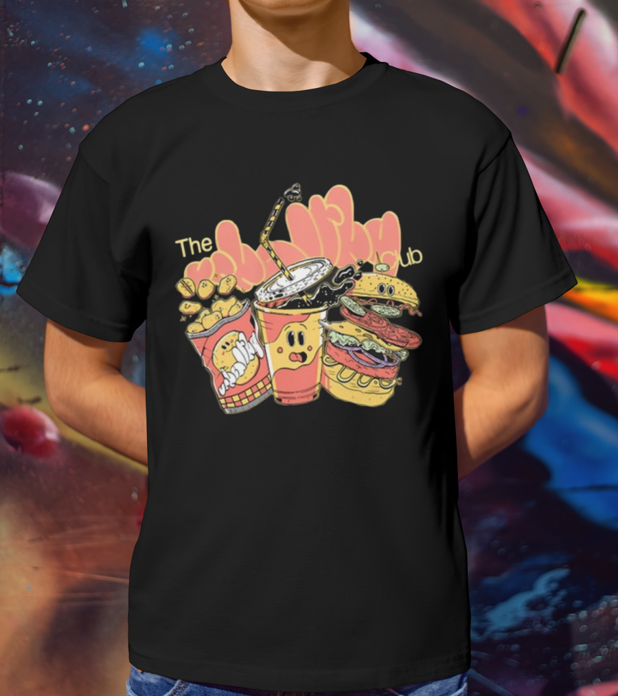 The Unhealthy Club Fast Food Cartoon Characters T-Shirt