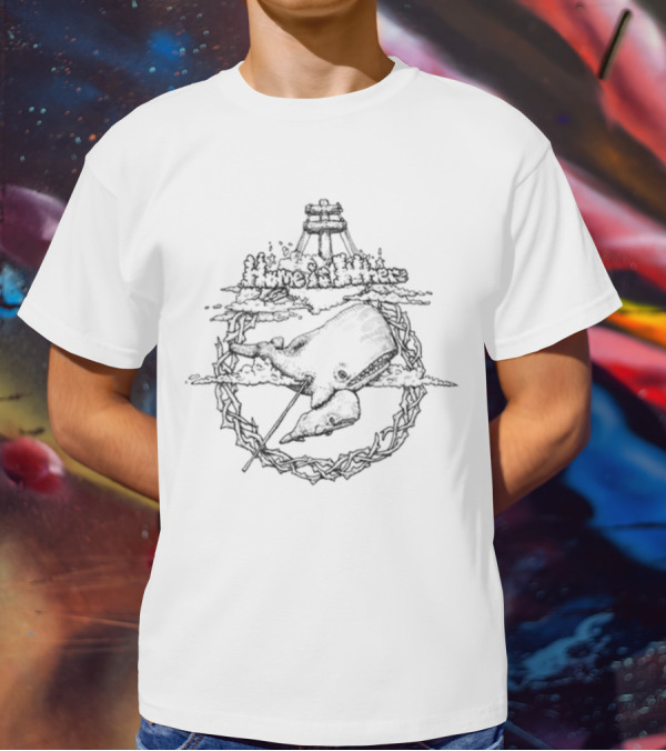 Home Is Where Whale In Lighthouse Clouds And Rope Circle T-Shirt