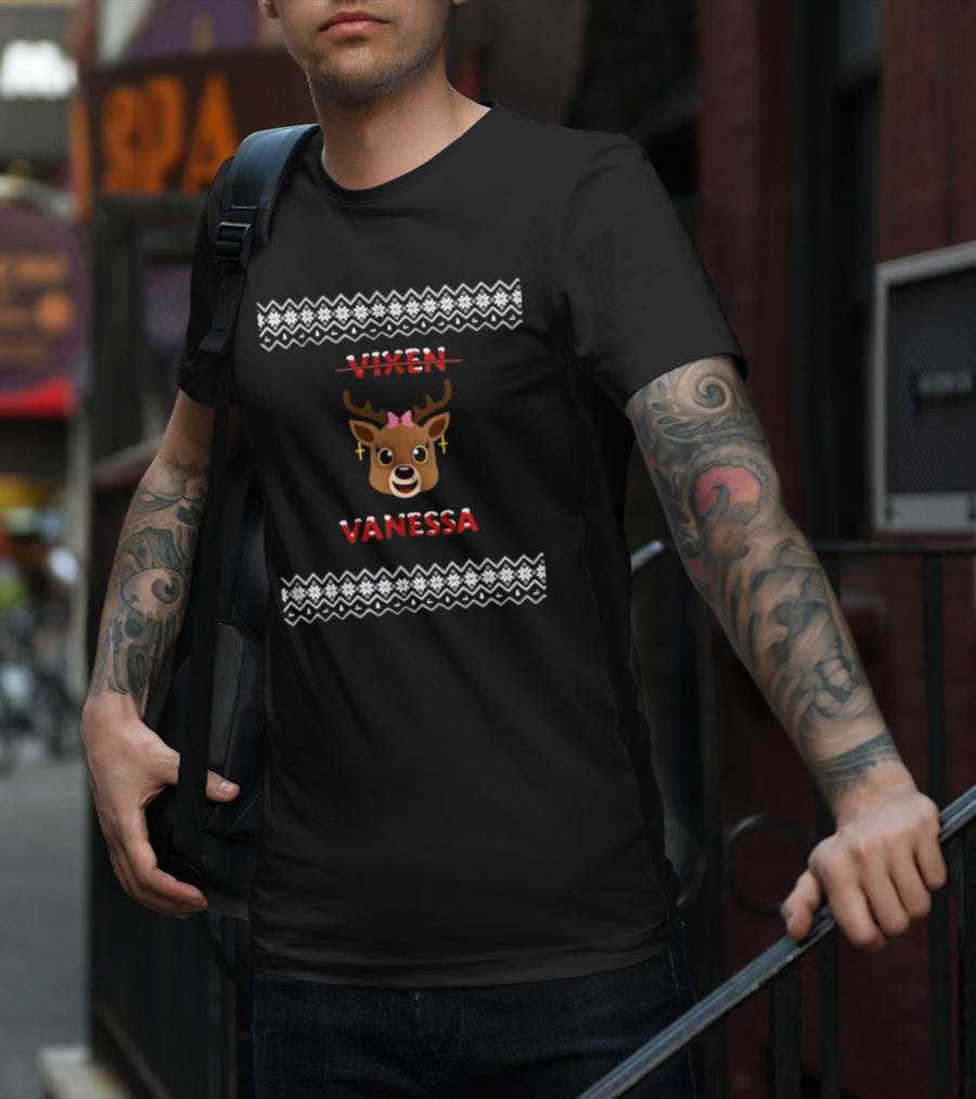 Mrs Claus Vanessa Reindeer Christmas T-Shirt