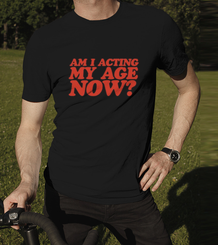 Am I Acting My Age Now Bold Red Question T-Shirt