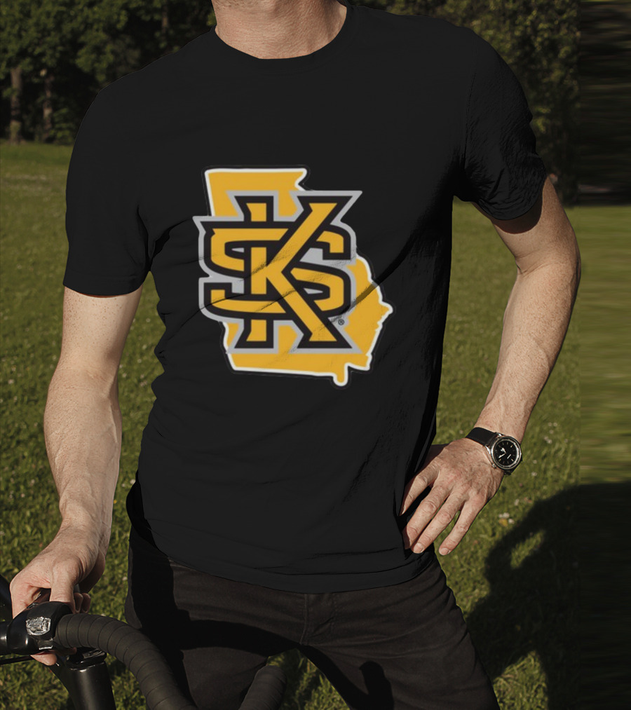 Kennesawfifty1 KS Letter Overlay On Georgia Shape T-Shirt