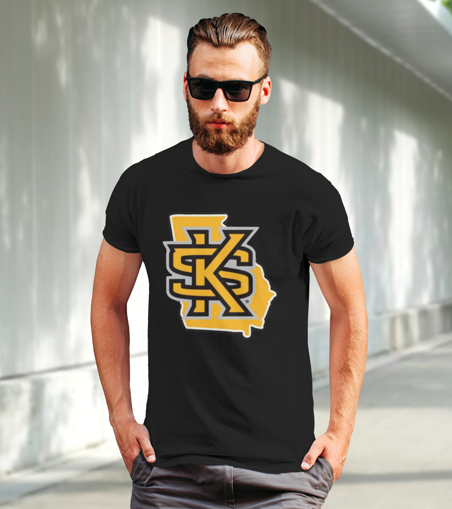 Kennesawfifty1 KS Letter Overlay On Georgia Shape T-Shirt