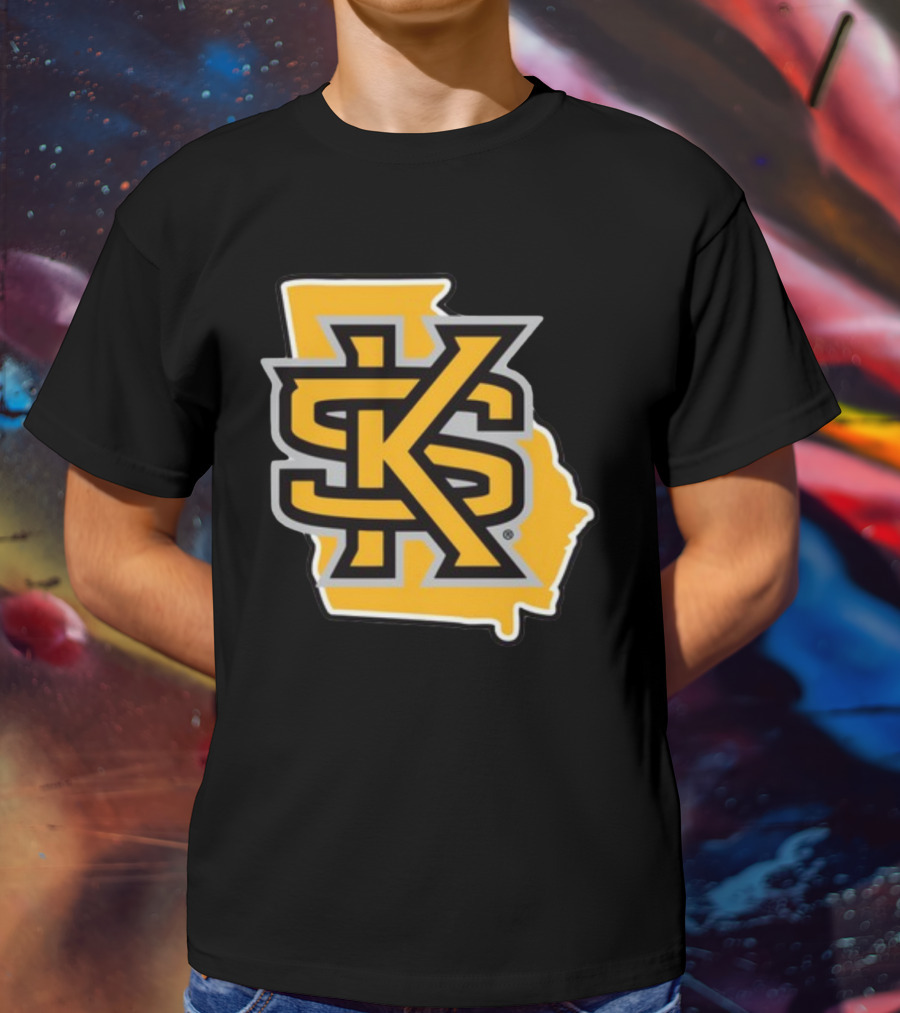 Kennesawfifty1 KS Letter Overlay On Georgia Shape T-Shirt