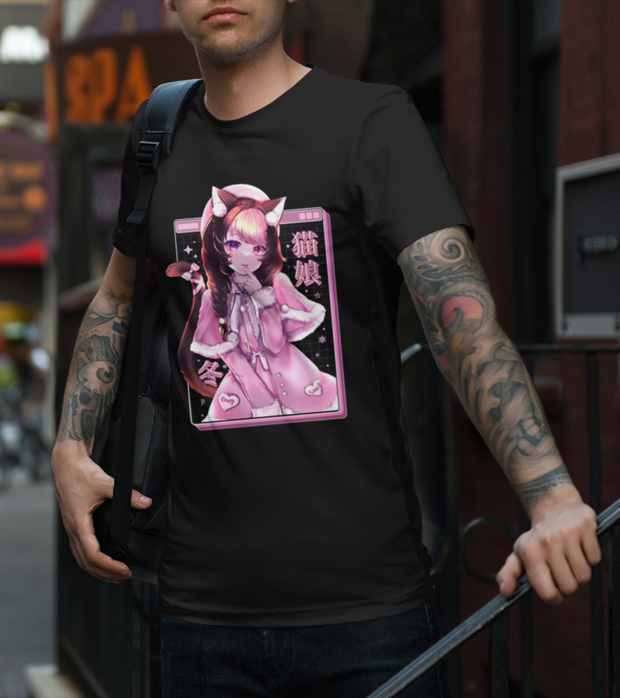 Uwumarket Strawberry Innocent Winter Nekomata Anime Aesthetic T-Shirt